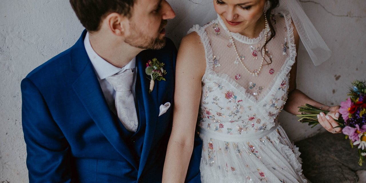 A Needle & Thread Floral Dress and Late Summer, Country House Wedding