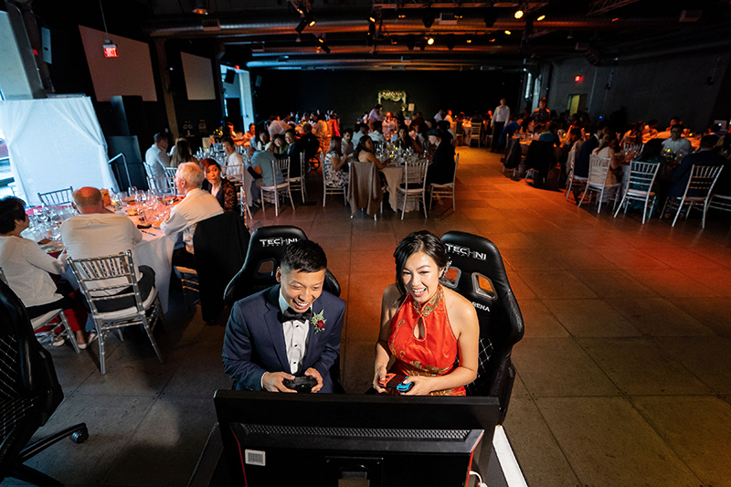 Gaming hubs and a Cactuar toss at this eSports arena wedding