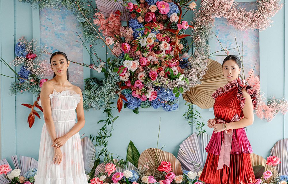 3 Sculptural Floral Backdrops With Colorful Designer Fashion ⋆ Ruffled